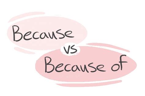 Comparison table because vs because of