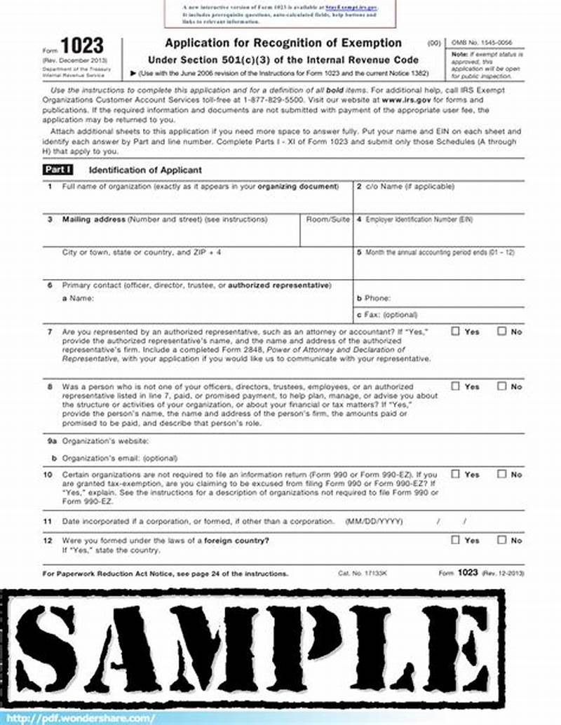 Completed Form 1023 Example
