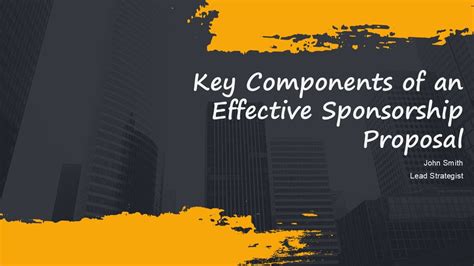 Components sponsorship proposal