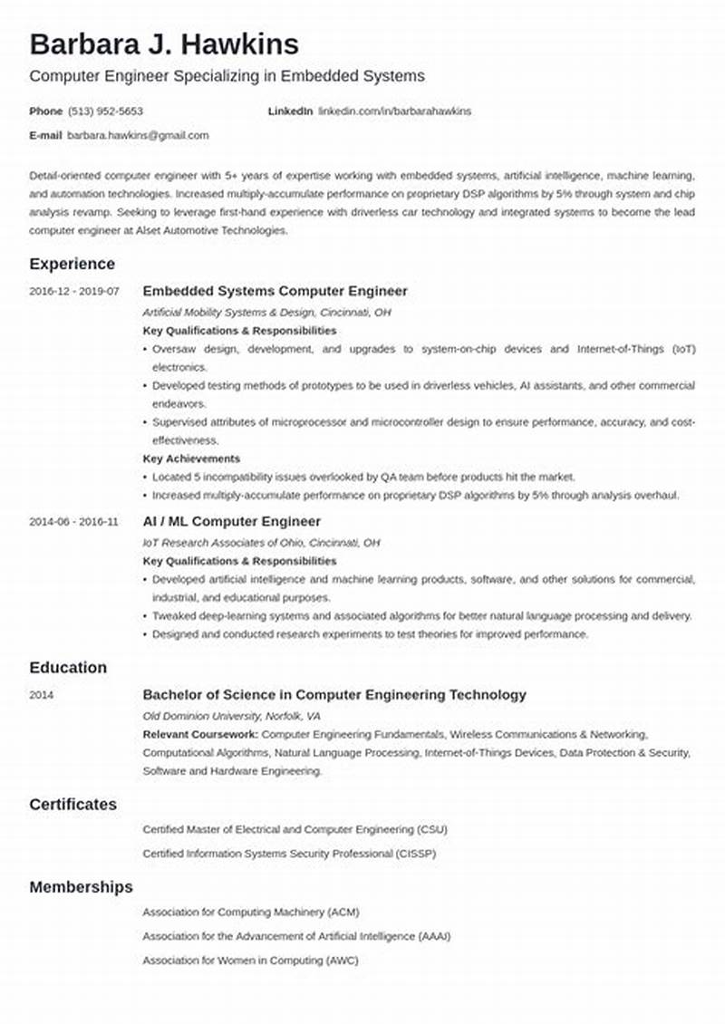 Computer Engineering Resume Template