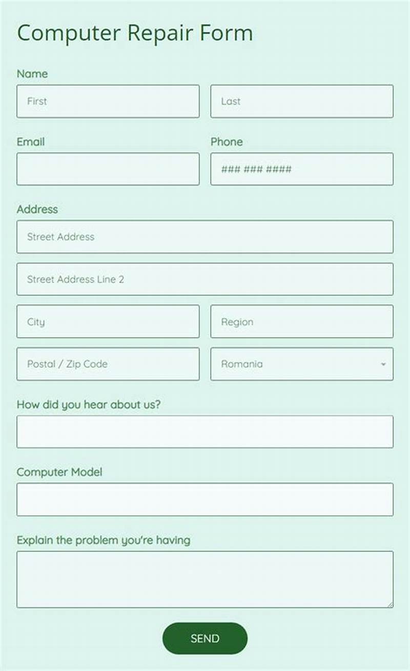 Computer Repair Form Template For Word