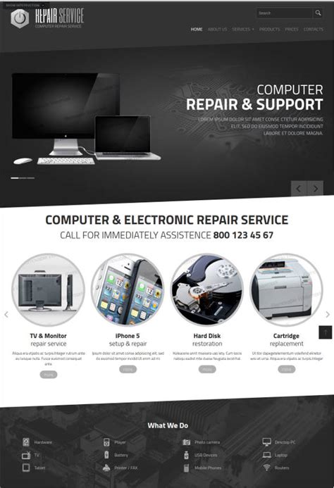 Computer Repair Website Template Free