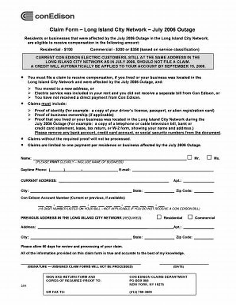 Con Edison Application For Service Form