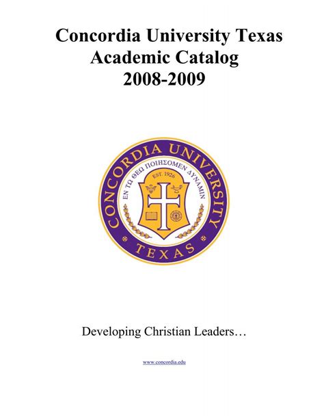 Concordia Chicago Course Catalog