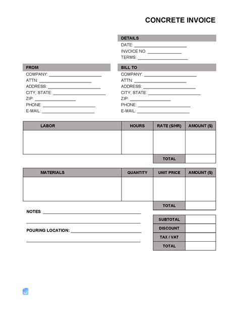 Concrete Invoice Template