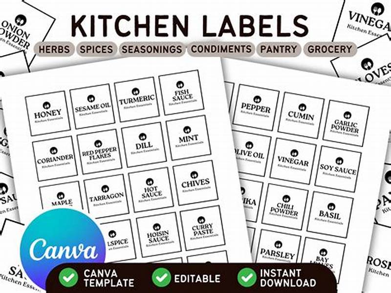 Condiments Label Printable