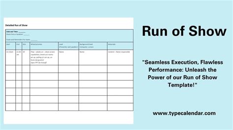 Conference Run Of Show Template