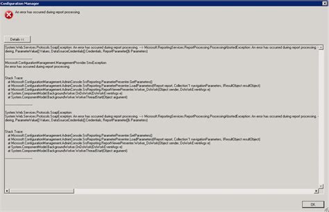 Configuration Manager Report Error
