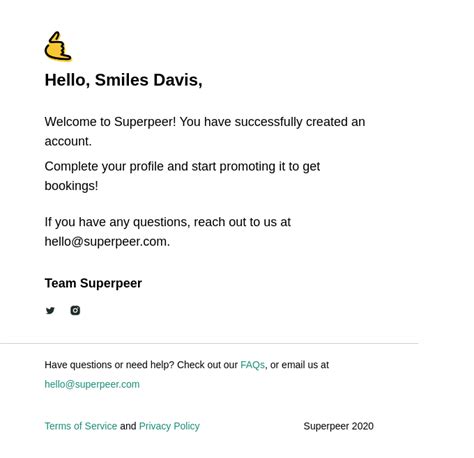 Confirmation Email Template