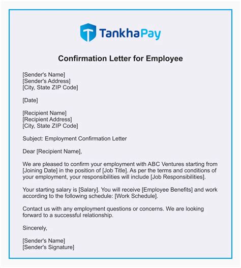 Confirmation letter definition