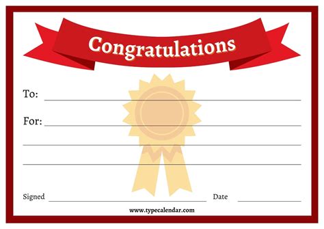 Congratulation Certificate Template