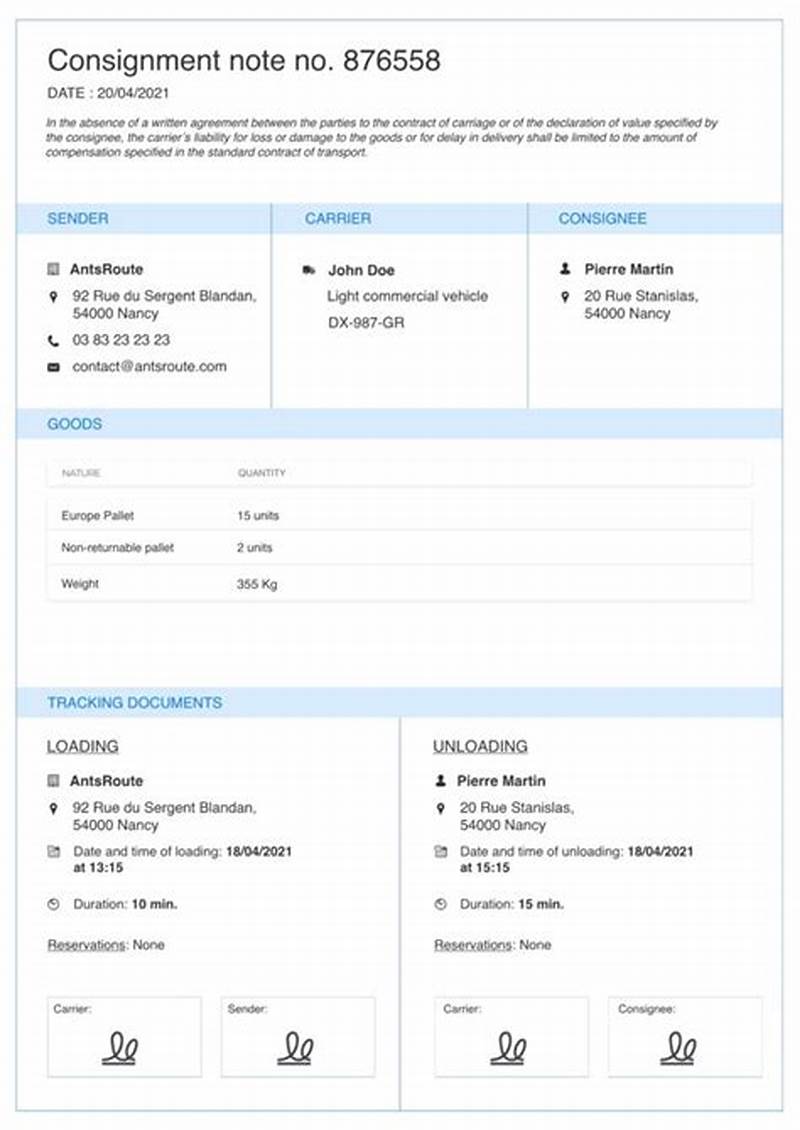 Consignment Form Meaning