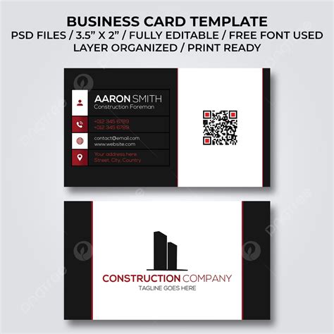 Construction Business Card Template