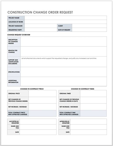 Construction Change Order Template