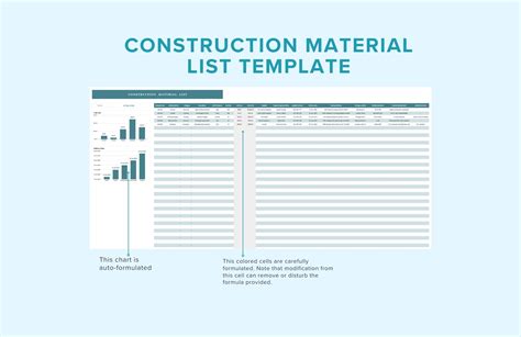 Construction Material List Template
