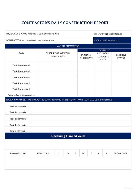 Construction Report Template