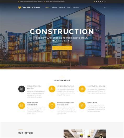 Construction Web Page Templates