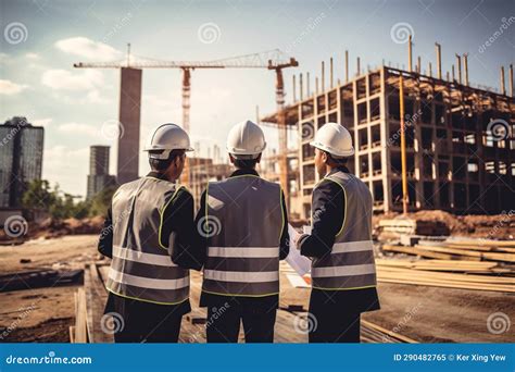 Construction team discussing plans