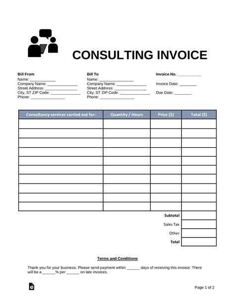 Consultant Invoice Template Free