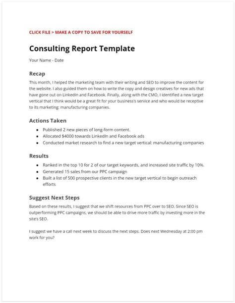 Consultant Report Template