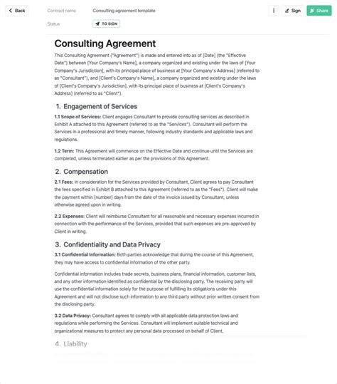 Consulting Contract Template