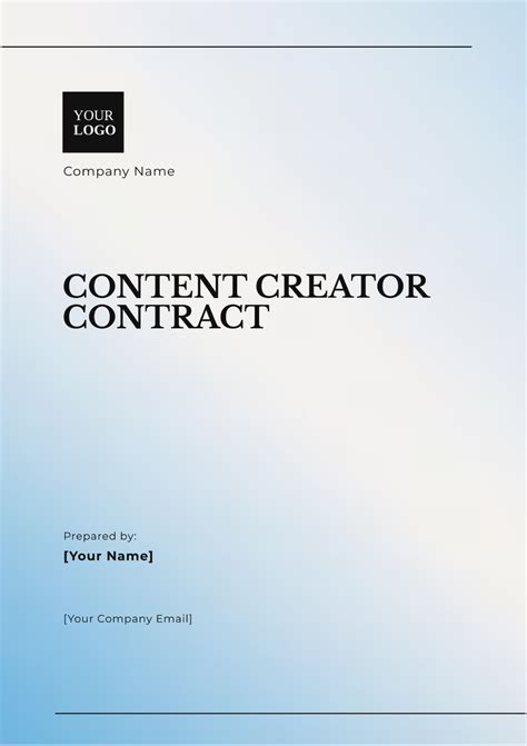 Content Creator Contract Template