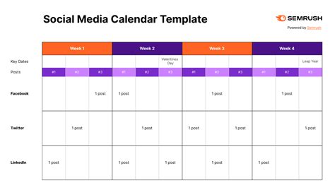 Content Plan For Social Media Template