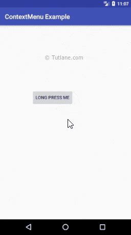 Context menu example
