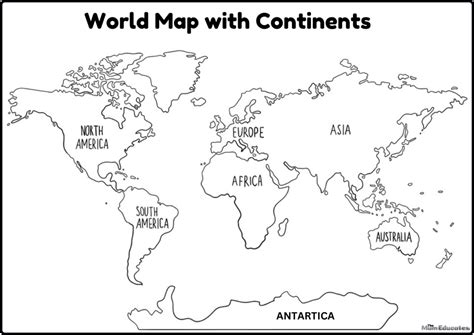 Continents Printable Map