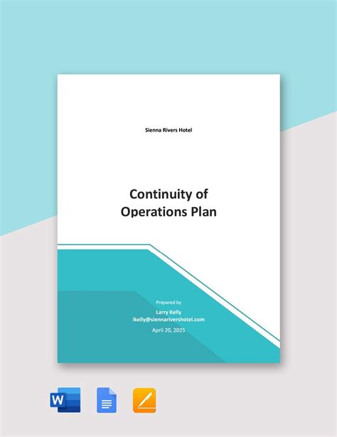 Continuity Of Operations Plan Template