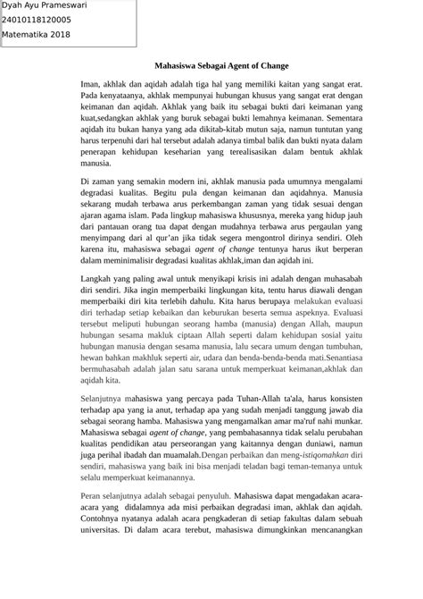 Contoh Agent of Change