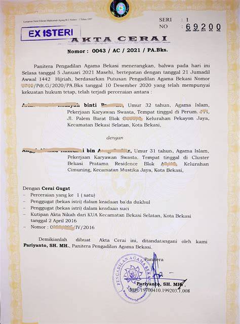 Divorce Certificate Example