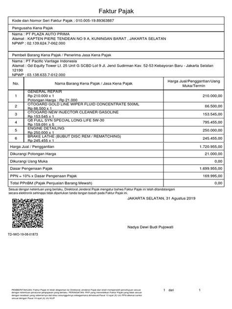 Contoh Dokumen Pajak