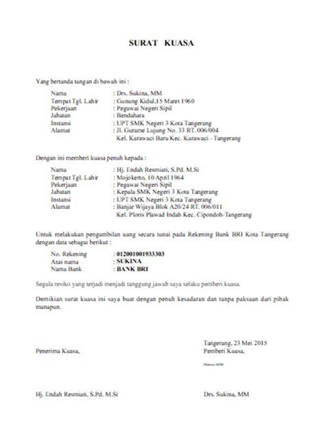 Contoh Dokumen Surat Kuasa