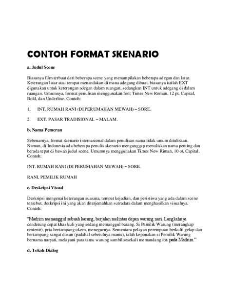Contoh Format Skenario