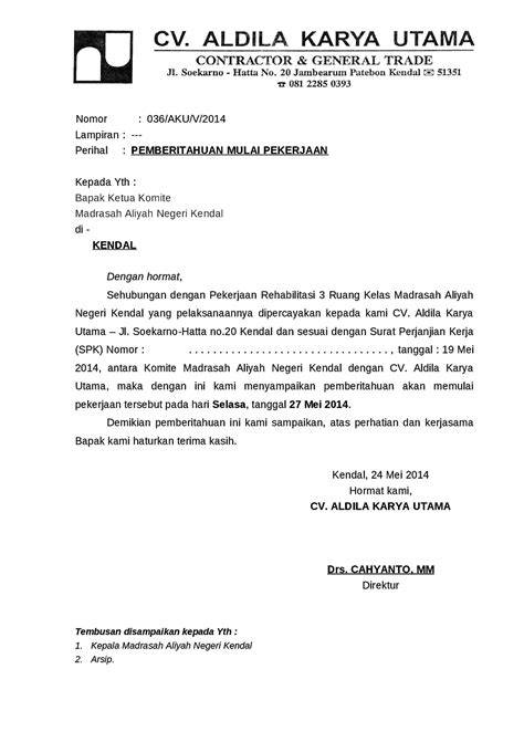 Contoh Format Surat Pemberitahuan