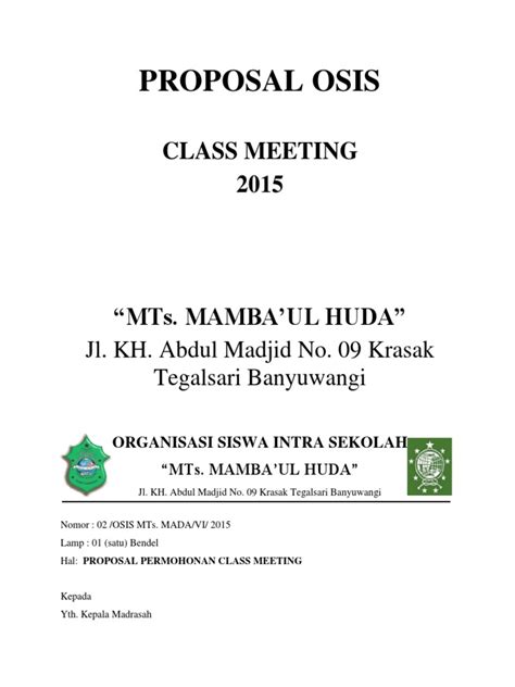 Contoh Laporan Class Meeting