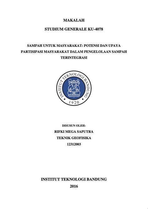 Contoh Layout Cover Makalah