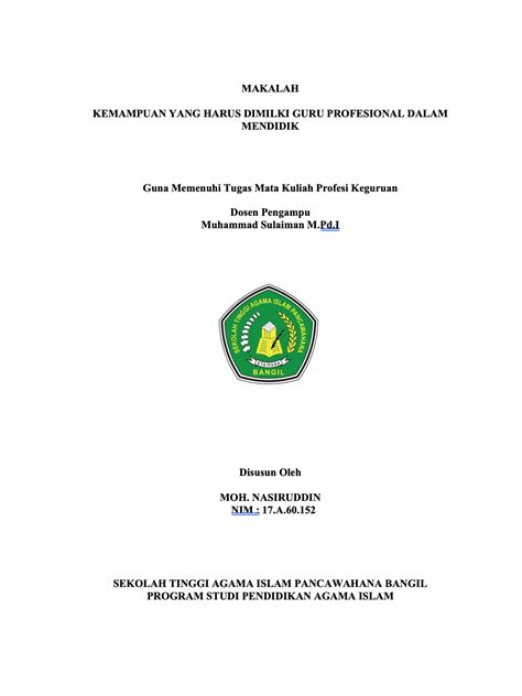 Contoh Makalah yang Rapi
