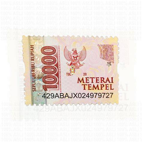 Contoh Materai 10000