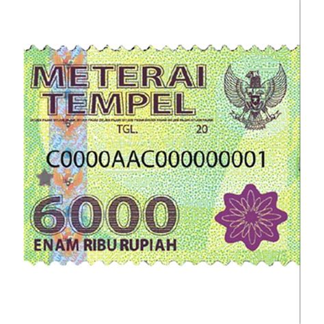 Contoh Materai 6000