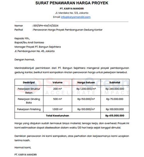 Contoh Penawaran Proyek