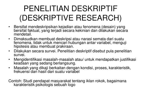 Contoh Penelitian Deskriptif