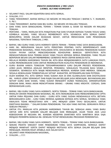 Contoh Pidato Hardiknas