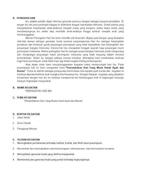 Contoh Proposal Hari Ibu
