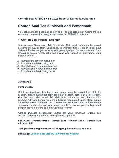 Contoh Soal UTBK 2025