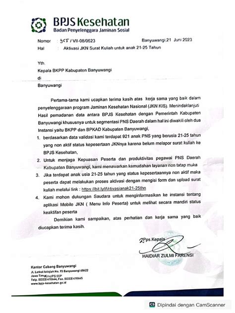 Contoh Surat BPJS