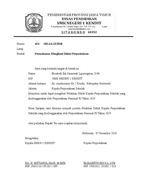 Contoh Surat Diklat