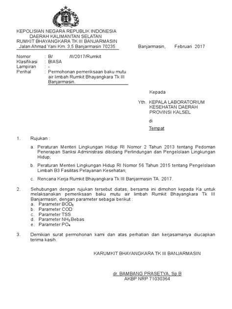 Contoh Surat Dinas Polri
