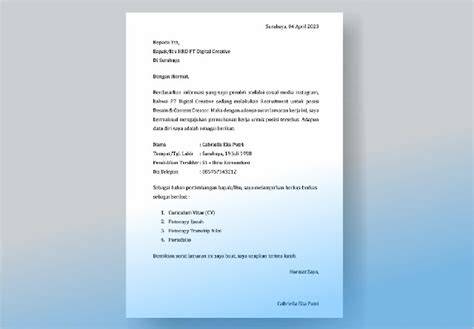 Contoh Surat HWI Template 1